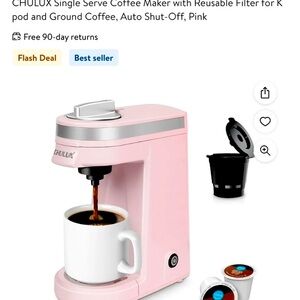 Perfect little coffee maker Small PINK!  Great for back to school or on a desk